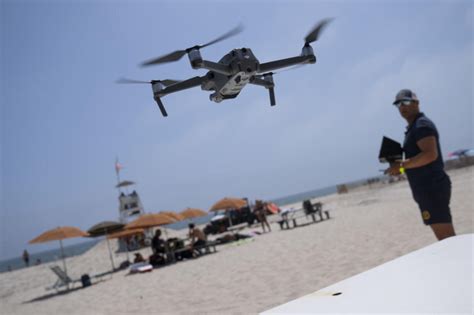 Drones sweep for sharks along New York’s coast during rise in encounters with beachgoers